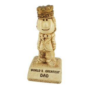 Russ Berrie Paula Figurine WORLD'S GREATEST DAD Statue 70s Gift Father Vintage